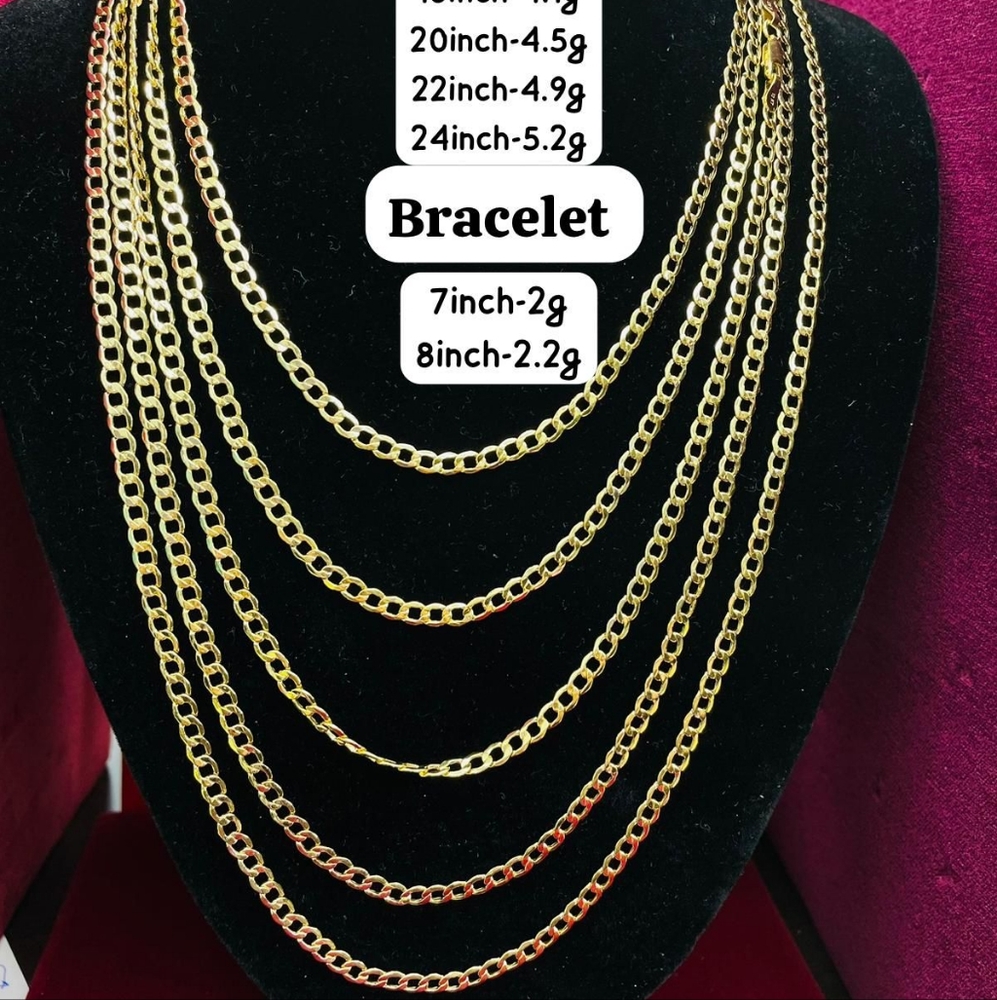 10K Yellow gold Cuban chain 3mm 24"